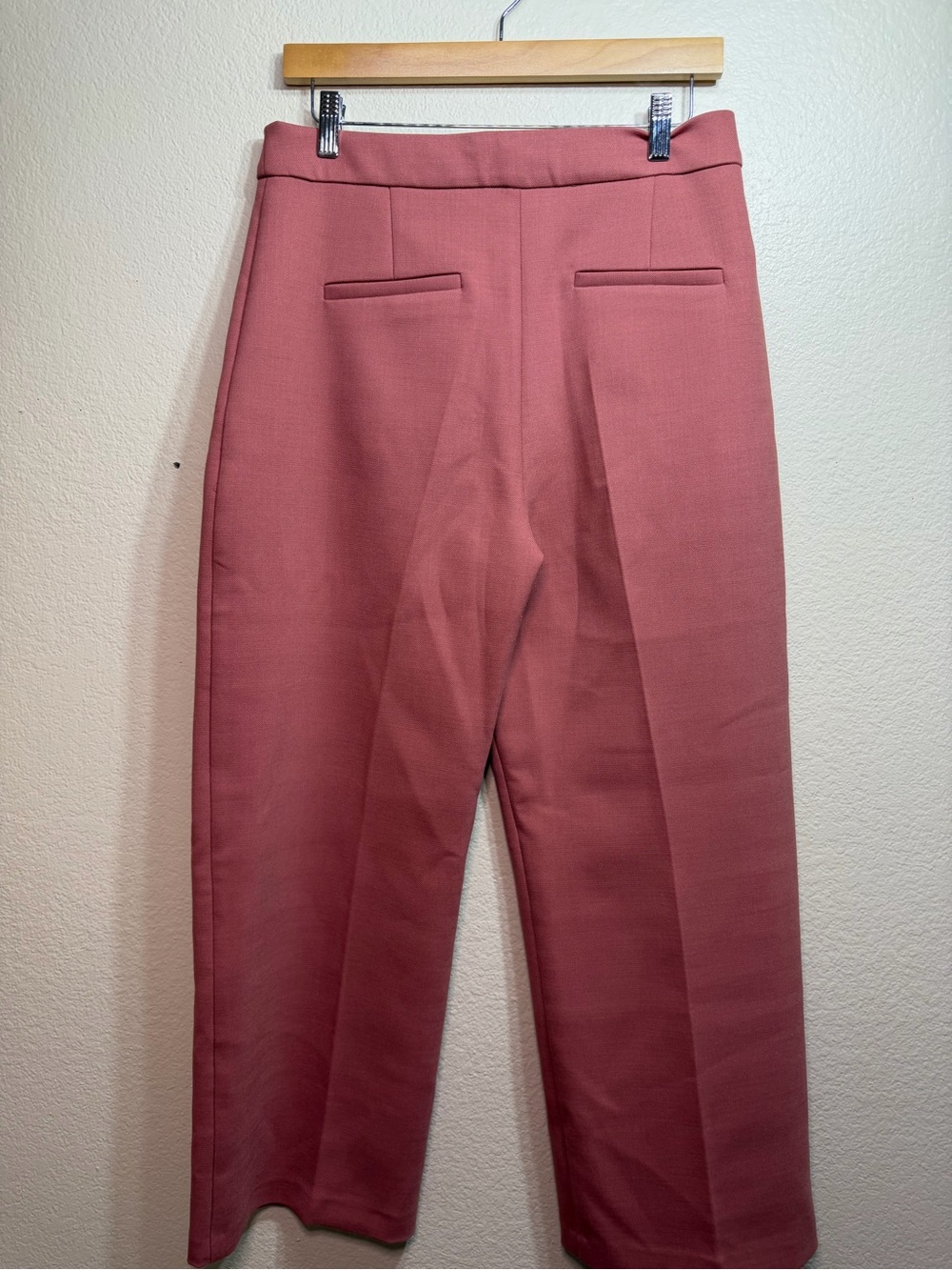 SEZANE MARTIN CROP 7/8th Wool Blend TROUSERS Pants Size 8/40 Rose Sophisticated - Picture 3 of 7